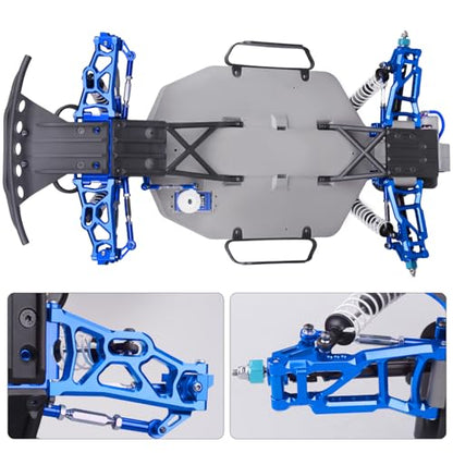 4PCS Aluminum Front & Rear Suspension A-Arms Set and Tie Bar for 1/10 Traxxas Slash 2WD Upgrades Parts, Replacement of 2555 3631 2532 (Blue) - color: Blue