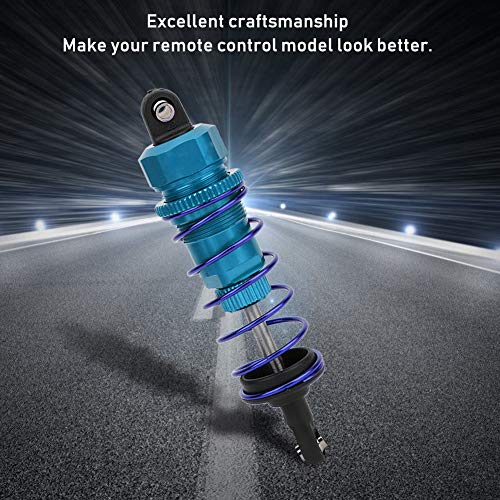 2pcs 92mm RC Oil Pressure Adjustable Front Shock Damper, 1/10 RC Car Shock Absorber, Upgraded Aluminum Alloy Buggy Suspension for ZD Racing 7358 HSP (Blue) - color: Blue