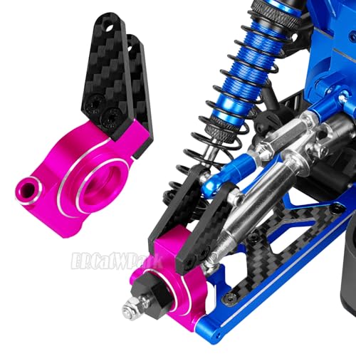 RC Aluminum Caster Block,Steering Blocks,Rear Stub Axle Carriers w/Bearings Upgrades Part for 1/10 Senton/Granite/BigRock/Vorteks/Typhon 3S Blx 4X4 Mega 550,Pink