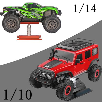 RC Car Repair Work Stand Lift Lower Adjustable Workstation Aluminum 360 Degree Rotation for 1/8 1/10 1/12 RC Car Traxxas Slash TRX4 Arrma Axial SCX10 Losi Redcat Wltoys RC Crawler Monster Truck Buggy - color: Black