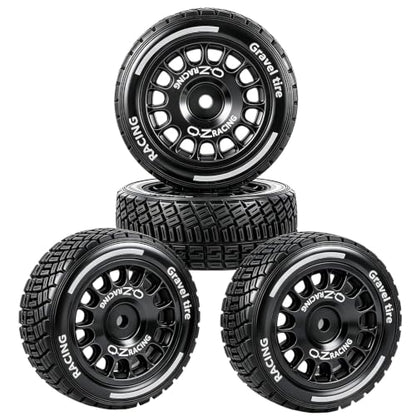 RC Highway Wheels and Tires Set w/Plastic Wheels Rim for 1/14 M-J-X14301 14302 14303 14304 RC Car,RC Tire Highway Tires Soft Tire,(4PCS) RC Vehicle Wheel,Scale On/Off Road Wheel,Black - color: Black(rc Wheels Tires)