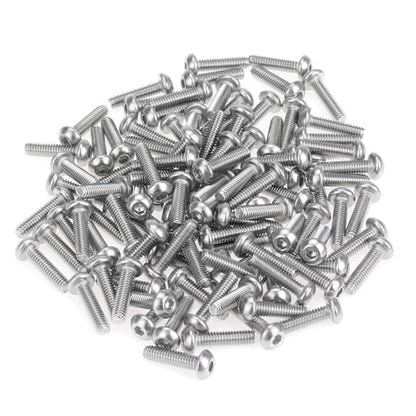 105 Pieces M2.5 x 10mm Button Head Socket Cap Screws, Thread Pitch 0.45mm, Sutemribor M2.5 Screws, 304 Stainless Steel, Fully Threaded, Silver - size: M2.5 x 10mm, style: Button Head