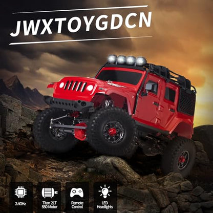 1:10 Scale RC Rock Crawler 4x4 - Hobby Grade All-Terrain RC Truck with Carbon Fiber Frame, All-Metal Gearbox, Waterproof ESC, 2.4GHz for Adults & Teens (Black) - color: Black