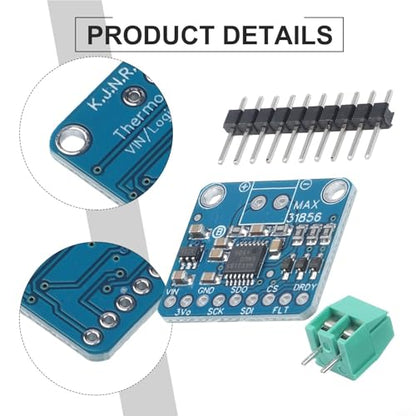 MAX31856 Thermocouple Front End Module with Noise Suppression and Fault Detection for Reliable Temperature Sensing (Blue)