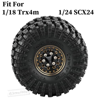 1.0 Beadlock Dually Wheels and Tires for 1/24 1/18 RC Crawler Car SCX24 TRX4M,Soft Mud Tires 1.0 Beadlock Tires Set Brass 1.0 Beadlock Wheels Double Wheels,4pcs,Style4 - style: Style4(4pcs)