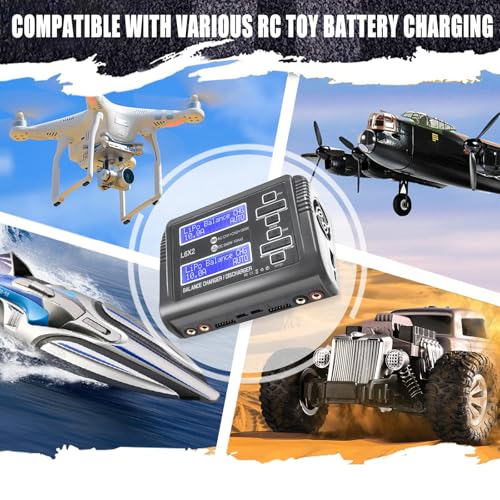 LiPo Battery Charger Dual RC Battery Charger Discharger 240W 10A for 1-6S LiPo LiHV Li-ion Life 1-15S NiCD NiMH PB Smart Batteries, Dual Channel Fast Balance Charger, RC Car Drone Boat