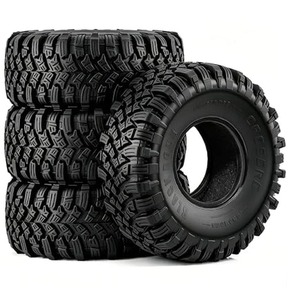 1/10 RC Track Tire 1.9 Inch, Soft Rubber with Deep Tread and Foam Insert for TRX4 SCX10 Gen8 Crawler