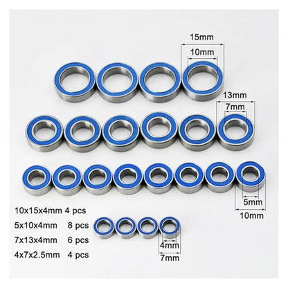 22pcs Bearing set for the Rlaarlo Terminator truck RC Car Metal Rubber Sealed Miniature Ball Bearings(Metal Seal) - color: Metal Seal