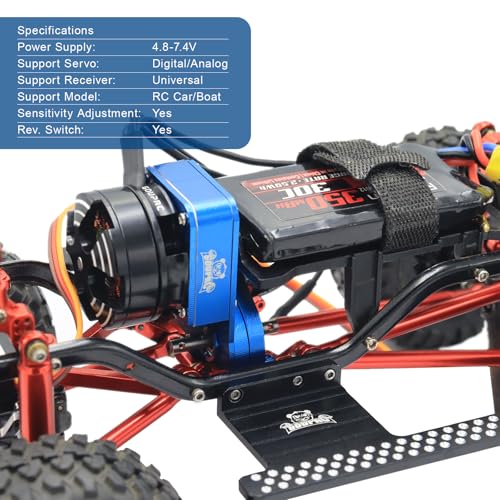 GOUPRC 2204 2400KV Brushless Outrunner Motor with Transmission & 30A Brushless Esc for SCX24 RC Crawler Axial 1/24 RC Car Truck - style: Motor+30A ESC Blue