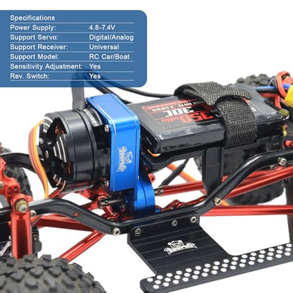 GOUPRC 2204 2400KV Brushless Outrunner Motor with Transmission & 30A Brushless Esc for SCX24 RC Crawler Axial 1/24 RC Car Truck - style: Motor+30A ESC Blue
