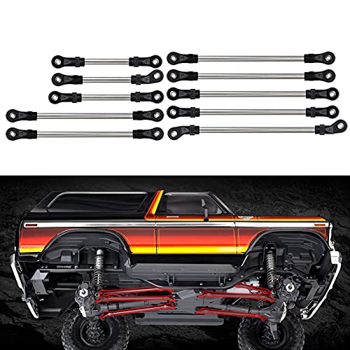INJORA Stainless Steel Link Rod Linkage Plastic Rod End Set 312mm Wheelbase for 1/10 TRX4 RC Crawler Car - size: For 313mm TRX4