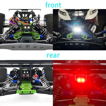 RC Car LED Light Kit Front & Rear Headlight Taillight Set Compatible with for LOSI 1/14 Mini 8IGHT 4WD Buggy Car Upgrade Parts