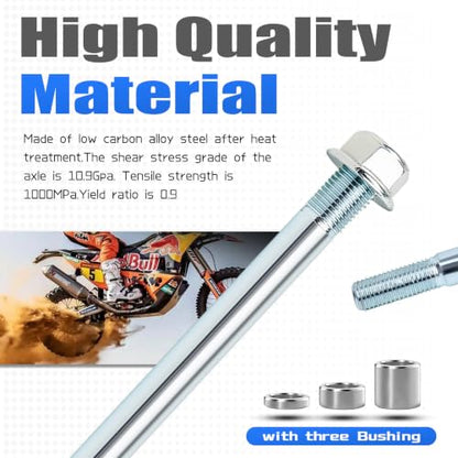 Mokuo 12mm 180mm Front Rear Axle with Bushing 5mm 10mm 20mm Fit for Pit Dirt Bike Moped Scooter QUAD ATV Mini Bike Parts - size: 12-180