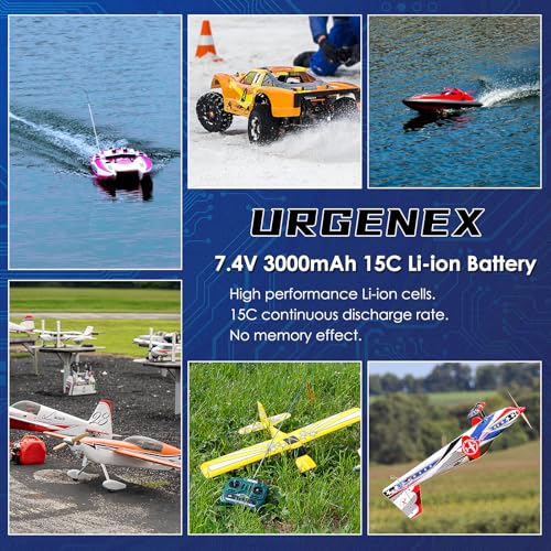 11.1V 3000mAh Li-ion Battery for R608 Brushless RC Boat 15C 3000mAh High Capacity RC Battery with Dean-Style T Plug 33.3Wh 3S Fit for DEERC 2104 210E 200E High Speed RC Boats 2PCS