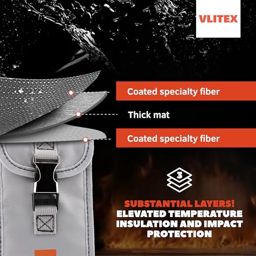VLITEX Battery Storage Pouch | Engineered in Germany | Fireproof Layers | Safeguard Smartphones, Powerbanks, Lithium Batteries, Electronic Devices, etc. | Small Lipo Safe Bag