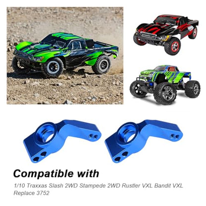 Hobbypark Aluminum Rear Stub Axle Carriers Upgrade Parts for 1/10 Traxxas Slash 2WD Stampede 2WD Rustler VXL Bandit VXL Replace 3752 - color: Navy Blue