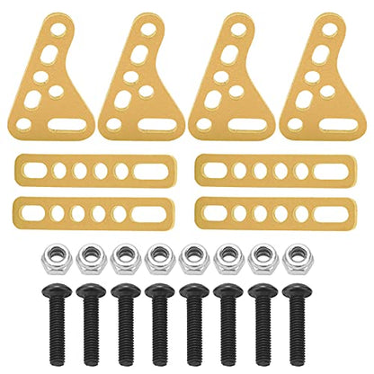 Aluminum Alloy RC Shock Strut Damper Bracket Mount, Metal Suspension Bracket for 1/8 1/10 1/12 1/16 RC Cars, Adjustable Height and Angle Damper Mount for Off - Road Buggy (Gold) - color: Gold