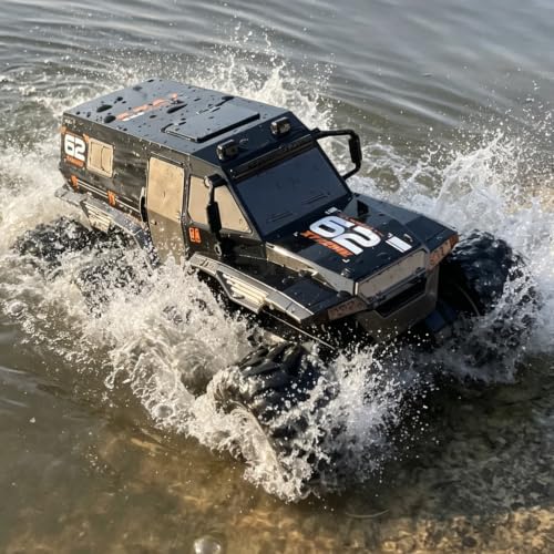 KB KAIBO 2 Battery 8WD Rc Cars for Boys Age 8-12，2.4G Off Road All Terrain Amphibious Rc Truck，remote Control Boat, Top Christmas Gifts 2025 for Kids-Black - color: Black2