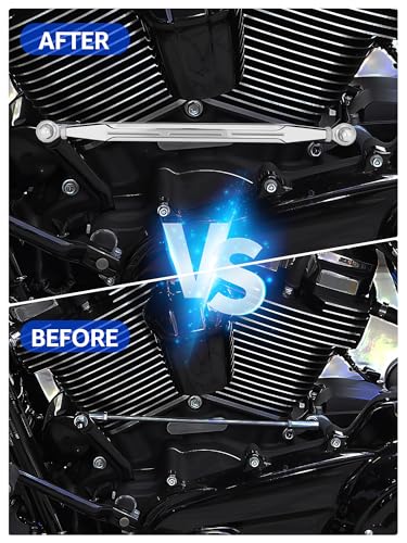 Shift Linkage Chrome, Motorcycle Gear Shifter Shift Rod Lever | Compatible for Harley Davidson 1986-2024 Street Glide, Electra Glide, Road Glide, Road King, Tri Glide, Softail, Dyna - color: Chrome