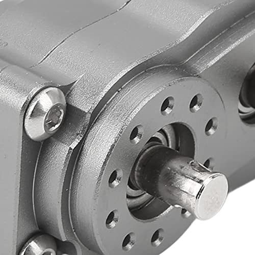 VBESTLIFE RC Transfer Case, 313mm Wheelbase 2 Speed CNC Machined Anodised Aluminium Alloy RC Parts for Scx10 1/10 RC Car - color: Titanium