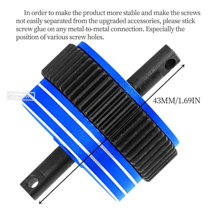 RC Gear Differential Upgrades Part for 1/10 Slash 2WD(VXL)/Stampede 2WD(VXL)/Bandit 2WD(VXL)/Rustler 2WD,Harden Steel w/Alloy Differential Transmissions,Replace #2388X,Navy Blue - color: Navy Blue(for 2wd)