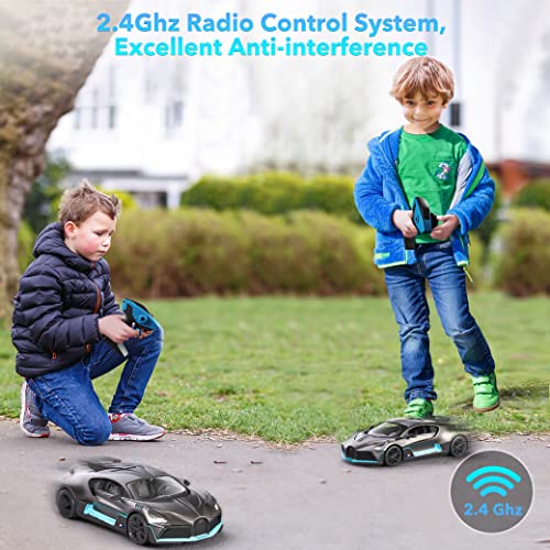 MIEBELY Remote Control Car, Bugatti Divo 1/12 Scale Rc Cars 12Km/h, 2.4Ghz Licensed Model Car 7.4V 900mAh Toy Car Headlight for Adults Boys Girls Age 6-12 Years Birthday Ideas Gift | Official license;900mAh lithium;40min playtime;2.4G 200ft control;steeri