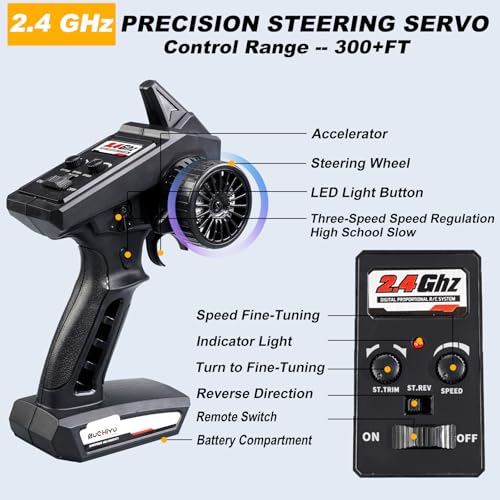 1:16 Scale All-Terrain RC Car for Adults - 40+KM/H High Speed 4WD Off-Road Remote Control Truck with 2 Rechargeable Batteries, 2.4GHz Electric Toy Vehicle Gift for Teens and 14+ (1:16 Scale)