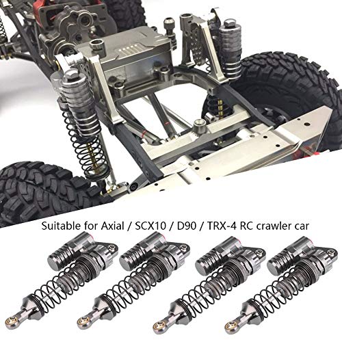 FOSA 4Pcs RC Shock Absorbers, Aluminum Alloy High Strength Springs Shocks Set Damper with 2 Bags of Screws For Axial / SCX10 / D90 / For -4 RC Crawler Car