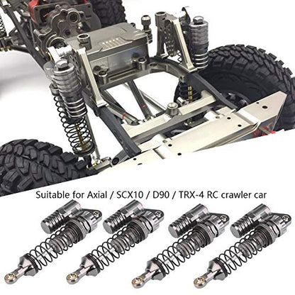 FOSA 4Pcs RC Shock Absorbers, Aluminum Alloy High Strength Springs Shocks Set Damper with 2 Bags of Screws For Axial / SCX10 / D90 / For -4 RC Crawler Car
