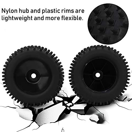 155mm Rubber Tire 82mm Hub Wheel Upgrade Kit, RC Rubber Tire for 1/8 Truck, High - Grip Tread with Nylon Hub and Plastic Rim, Dampening Off - Road Vibration