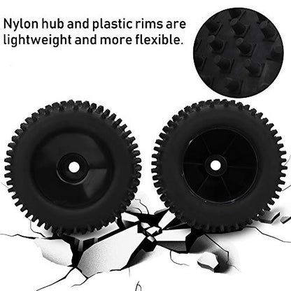 155mm Rubber Tire 82mm Hub Wheel Upgrade Kit, RC Rubber Tire for 1/8 Truck, High - Grip Tread with Nylon Hub and Plastic Rim, Dampening Off - Road Vibration