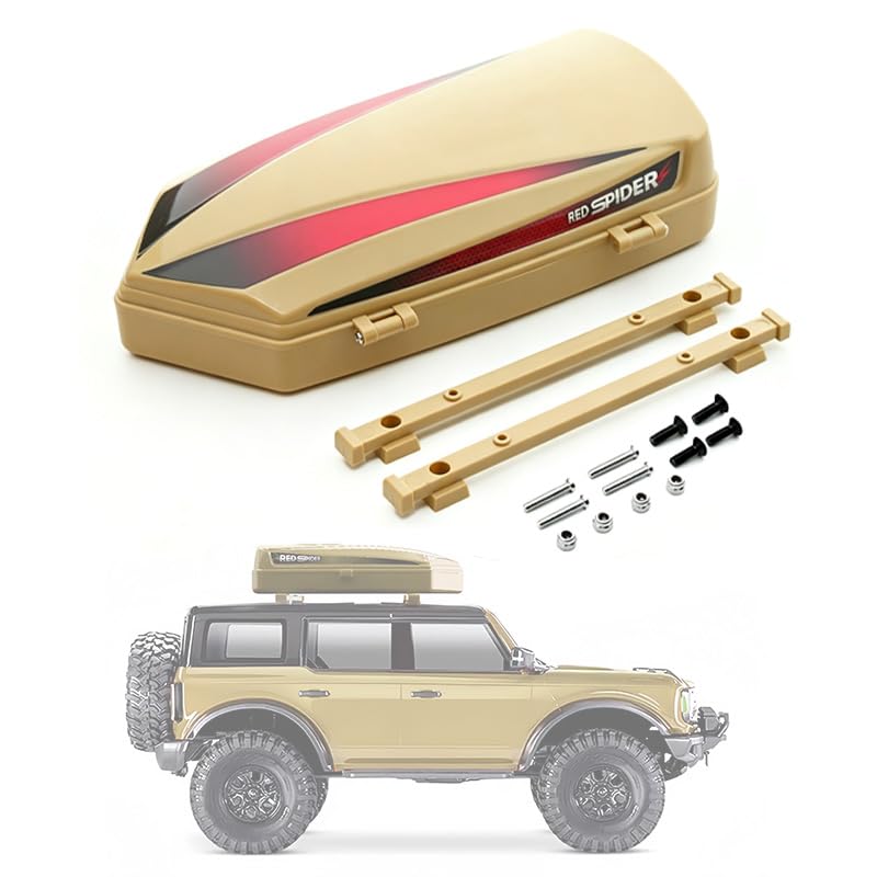 RC Plastic Roof Trunk Luggage Rack Box for, Car Shell Body Upgrade 1/10 or 1/12 Proportion Traxxas TRX4 TRX6 Axial SCX10 90046 G63 VP VS4 RC Crawler (Desert Yellow) - color: Desert Yellow