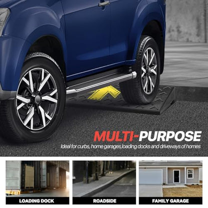 Rubber Curb Ramp 2" Rise Height, Arrow Patterned Sidewalk Curb Ramp for Forklift Truck Bus Car SUV, Driveway Curb Ramps for Low Profile Car, Threshold Bridge Ramp for Warehouse Garage - size: 2" Rise Arrow
