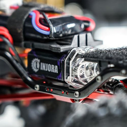INJORA Aluminum Acrylic Transmission with 050 Brushed Motor 50T for 1/24 RC Crawler SCX24 Upgrade
