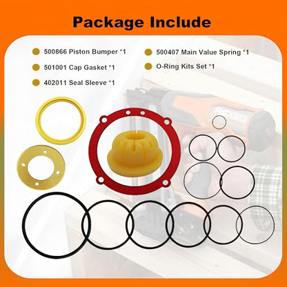 500866 402011 501001 500407 O-Ring Rebuild Kit for F250S F325C F350S Overhaul Kit Piston Bumper Gasket Seal Sleeve Spring Compatible with Framing Nailer Replacement Repair Part