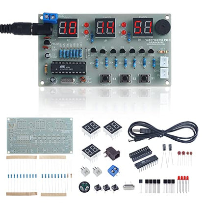 MiOYOOW 6-Digit Clock Soldering Practice Kit, DIY PCB Digital Alarm Clock Soldering Project Beginners Electronic Learning Kits for College High School Education - color: 6 Digit Clock Kit(0.56 Inch)