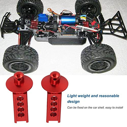 plplaaoo Aluminum RC Car Body Post 2Pcs Shell Holder Mounts for Mini E Revo Slash 1:16 Scale RC Upgrade Parts Accessories Blue (Red) - color: Red