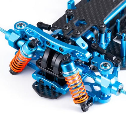 Aluminum&Carbon Fiber Chassis RC Touring Car Body Frame Kit with Wheels for Tamiya TT02 1/10 RC Drift Car Upgrades Parts