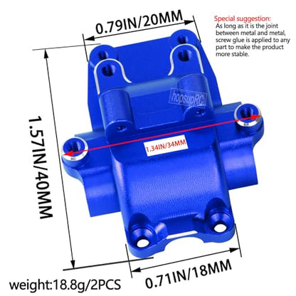 Alloy Gearbox Transmission Case Front&Rear Differential Housing for 1/18 LaTrax Teton Desert Prerunner Rally,Wave Box Gearbox Hops Up,SST-Replaces Part 7530(Navy Blue) - color: Navy Blue(2pcs)