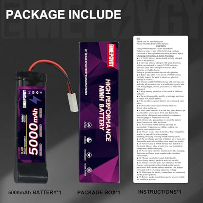 8.4V RC NiMH Battery 5000mAh Capacity Rechargeable 7-Cell Flat Battery Pack (TMY Plug) - color: 8.4V