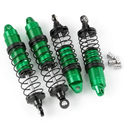 4Pcs Aluminum Front & Rear Shock Set RC Dampers，Green + Black | Upgrade Parts, For Losi 1/16 Mini-B, For Losi 1/18 Mini-T, RC Car Buggy - color: Green + Black