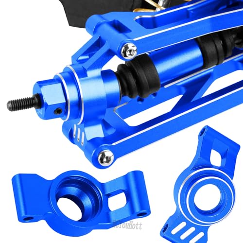 RC Aluminum Caster Block & Steering Blocks & Rear Stub Axle Carriers & Steering Bellcranks Upgrades Part for 1/16 Mini Maxx 4WD (Car Model:#107154-1#108046-1#108164-1#108076-1),Navy Blue - color: Navy Blue-(for 1/16）