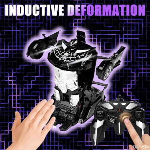 Remote Control car Toy, Suitable for Boys and Girls Aged 3-12, 2.4GHz Transforming Robot car Supports Gesture Sensing and 360° Rotation EN02 (Black)