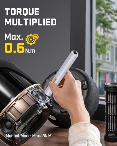 Fanttik E2 Ultra Electric Screwdriver, Precision Screwdriver Set (White) | 50 Magnetic Bits, 5/32''Hex Shank, 0.6N.m, RevoStor Magnetic Storage, Repair Kit for PC, Phone, 3D Printer, RC Cars, Drone - color: Snow White