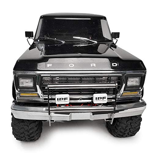 Metal Front Bumper with LED Lights for TRX4 Bronco 1/10th RC Crawler Car Accessories