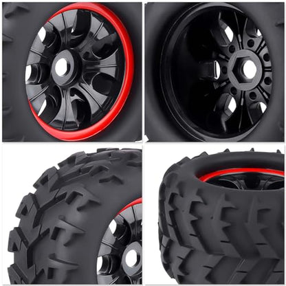 HobbyPark 3.2 PreGlued 17mm Hex RC Truck Wheels and Tires Set for 1/8 Scale Arrma Kraton 6s Notorious Traxxas Maxx Tmaxx E-Revo 2.0 3.3 HPI Savage Redcat Kaiju