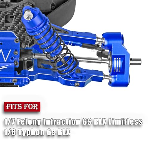 Rc Upgrades Part for 1/8 Typhon 6s BLX,1/7 Felony Infraction 6S BLX Limitless,Front Rear A-Arms,Steering Blocks,Caster Block,Aluminum A-Arms,Caster Block,Steering Blocks,Wheel Hex,Nave Blue - color: Navy Blue - (Rc Parts)
