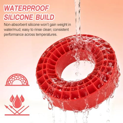 Soft 2.2" Silicone Tire Inserts for RC Crawlers, 4-Pack — Fits 132–134 mm 5.25" OD, 125×45 mm — Waterproof, Sidewall Stabilization, Traction and Climbing Control (Red) - color: Red