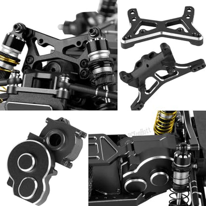 RC Upgrades Part for 1/24 1/28 Micro-B/Micro-T 2S 2WD,Suspension Arms/Caster Block/Steering Blocks/Rear Stub Axle Carriers/Mount/RC Shocks/Shock Mounts/Drive Shaft/Links/Gearboxes,Black - color: Black-(upgrades Part）