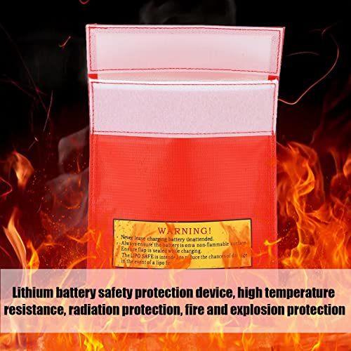 Fireproof Lipo Battery Storage Bag, Explosion Proof Safe Charging Pouch with Flame Retardant Fabric for Drone Aircraft RC Batteries